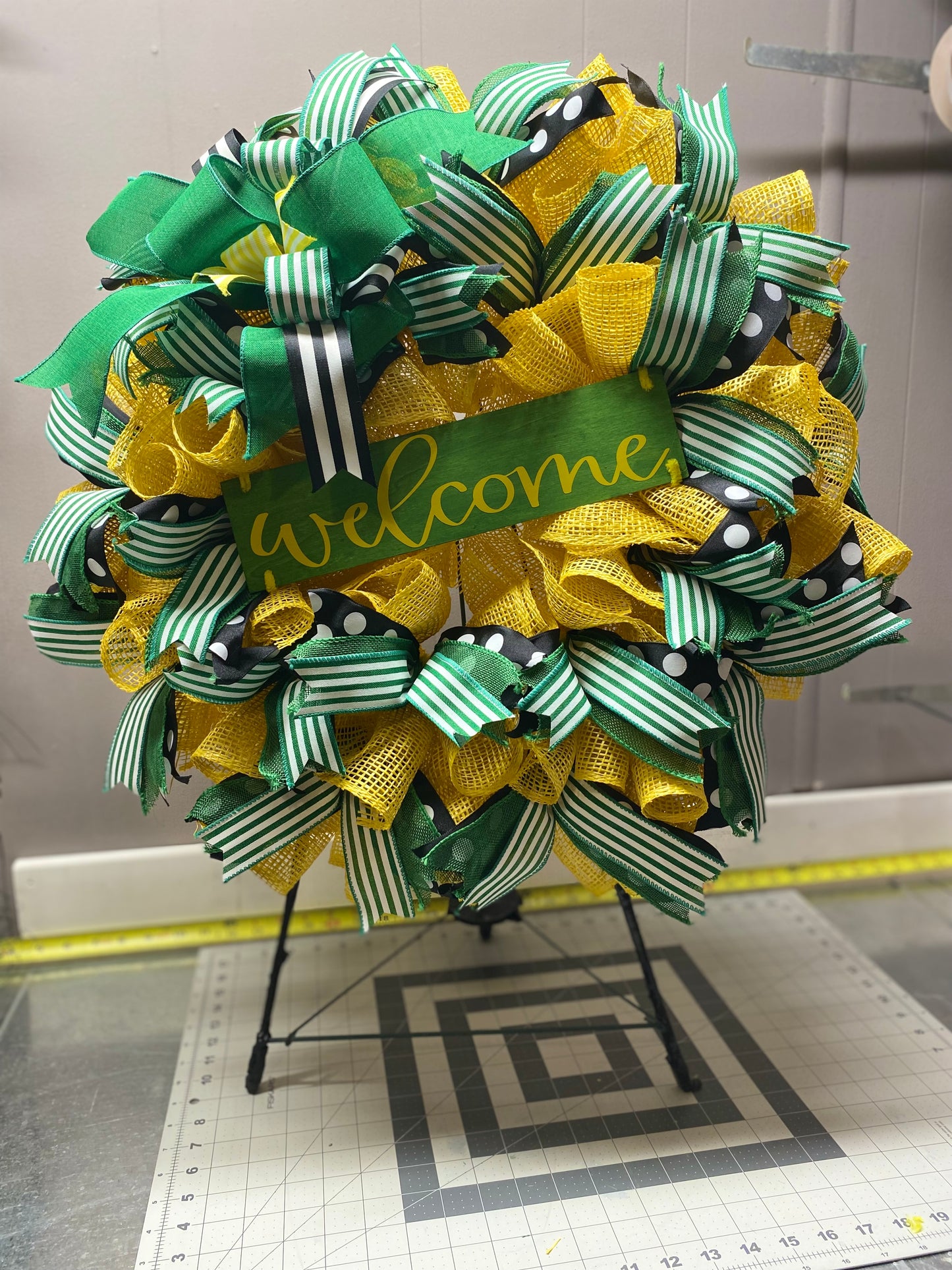 Tractor Green and Yellow Wreath